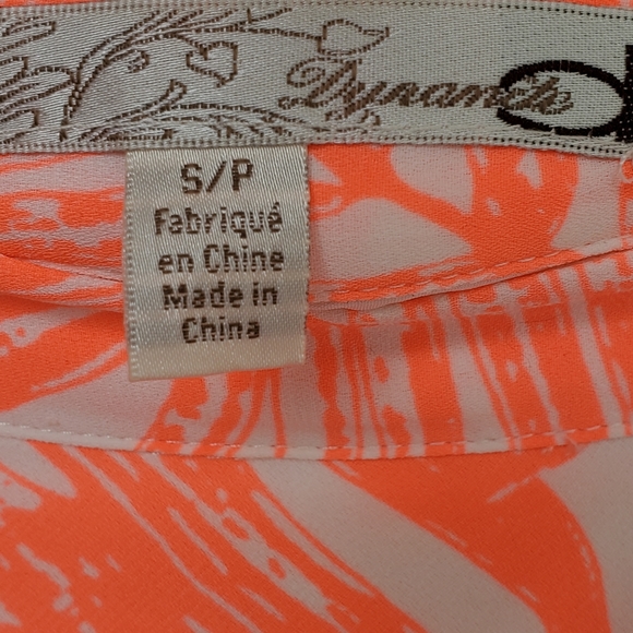 3/$30 Neon Peach and White Dynamite Fully Lined Twirly Skirt - Picture 4 of 6